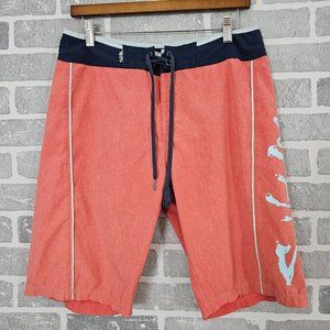 Salt Life SLX-QD Board Shorts Mens 30 Red Surf Swim Logo Pocket Beach Vacation